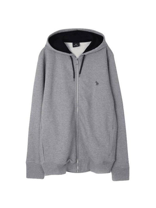 Regular Fit Zebra Logo Hooded Jacket Gray - PAUL SMITH - BALAAN 1