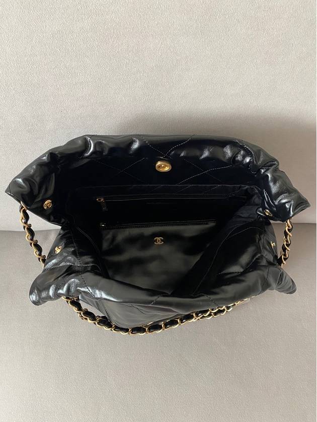 Shiny Calfskin 22 Small Shoulder Bag Black - CHANEL - BALAAN 7