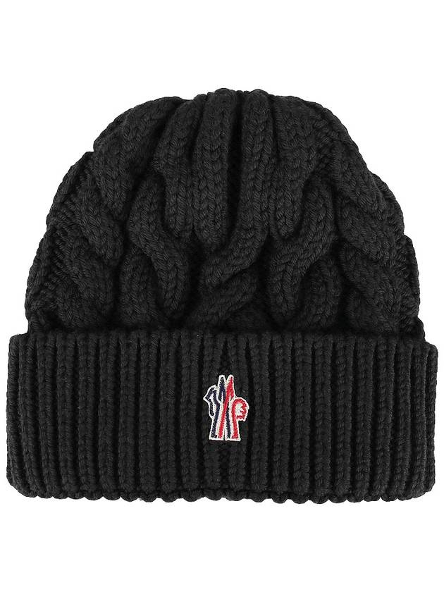 Grenoble Logo Patch Cable Knit Beanie I20983B00014M1172 - MONCLER - 3