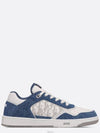B27 Low Top Sneaker in White Smooth Calfskin Blue Denim Oblique Galaxy - DIOR - BALAAN 3