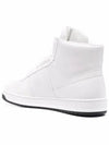 Downtown Triangle Logo Leather High Top Sneakers White - PRADA - BALAAN 4