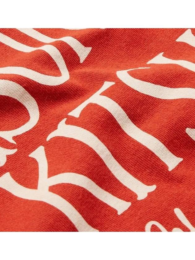 Maison Kitsune Logo Paris France Print Crew Neck Cotton Short Sleeve TShirt Red - MAISON KITSUNE - BALAAN 5