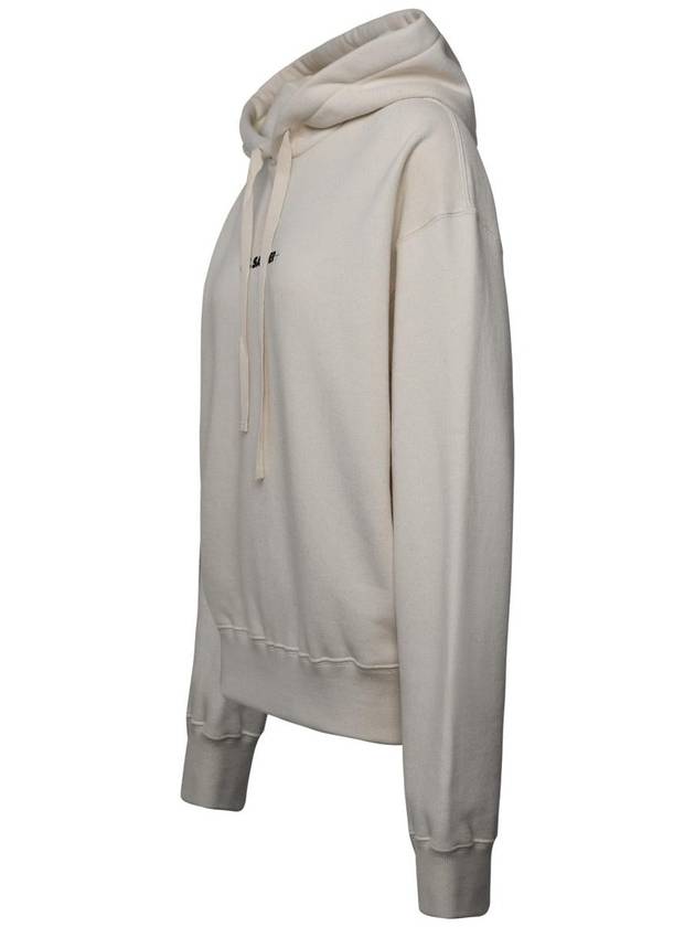 Logo Print Cotton Hoodie Cream - JIL SANDER - BALAAN 3