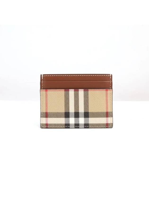 Vintage Check Leather Card Wallet Brown - BURBERRY - BALAAN 2