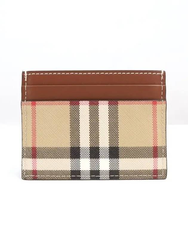 Vintage Check Leather Card Wallet Brown - BURBERRY - BALAAN 2