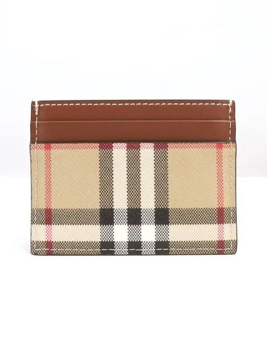 Vintage Check Leather Card Wallet Brown - BURBERRY - BALAAN 2