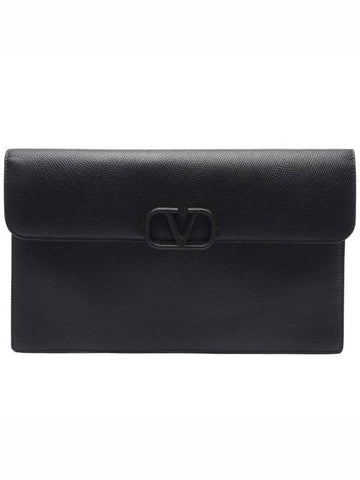 Women's V Logo Clutch Bag (3W2P0T44 RQR 0NO 23F) - VALENTINO - BALAAN 1