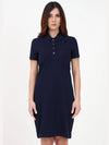 Women's Slim Fit Stretch Cotton Pique Polo Short Dress Navy - LACOSTE - BALAAN 2