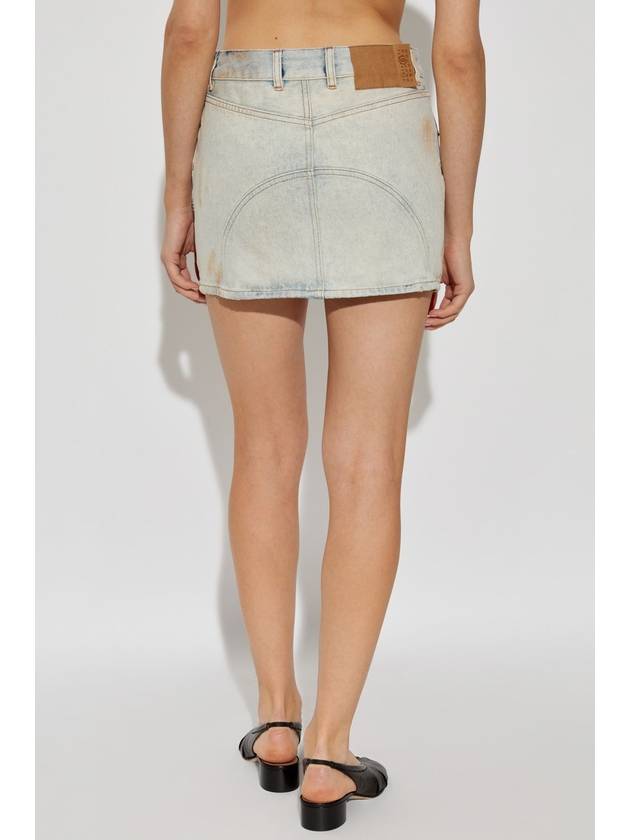 MM6 Maison Margiela Denim Skirt With Vintage Effect, Women's, Light Blue - MAISON MARGIELA - BALAAN 4