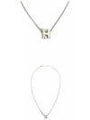 Mini Pop H Pendant Necklace Palladium Blanc - HERMES - BALAAN 5