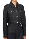 Women's Cropped Denim Jacket Navy - DIOR - BALAAN 5