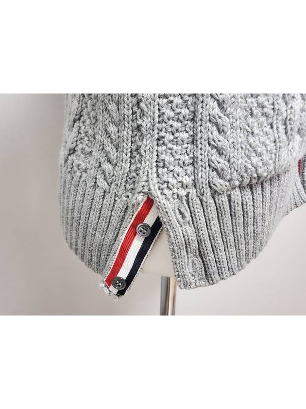 Three Stripes Aran Cable Cardigan 2 - THOM BROWNE - BALAAN 7