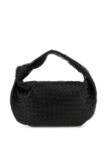 Intrecciato Lambskin Small Shoulder Bag Black - BOTTEGA VENETA - BALAAN 1