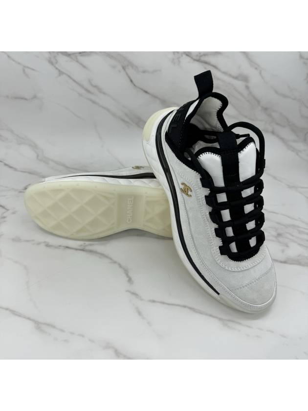 Mixed fiber sneakers white gold women s G45331 - CHANEL - BALAAN 9