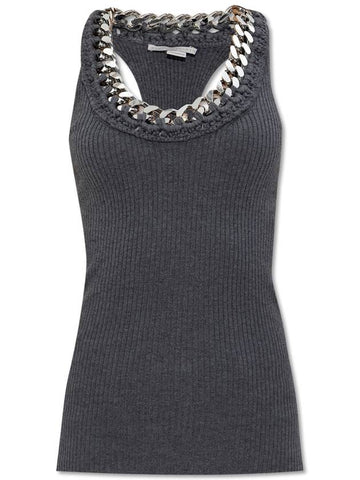 Stella McCartney Top With Decorative Chain, Women's, Grey - STELLA MCCARTNEY - BALAAN 1