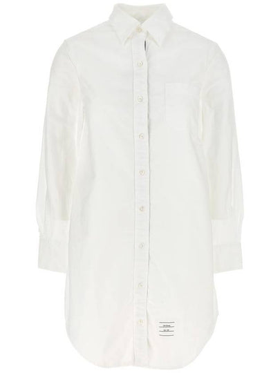 Women's Hidden Oxford Shirt Long Dress White - THOM BROWNE - BALAAN 2