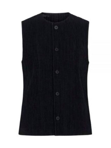 Homme Pliss Issey Miyake Sleeveless T Shirt 761045 Black - ISSEY MIYAKE - BALAAN 1