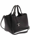 T Timeless Leather Small Tote Bag Black - TOD'S - BALAAN 4