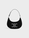 Ava Velvet Triomphe Strass Shoulder Bag Black - CELINE - BALAAN 6