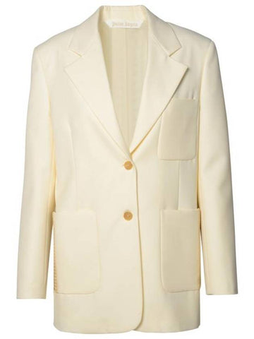 Suit Jacket PWEN028S24FAB0020403 Cream - PALM ANGELS - BALAAN 1