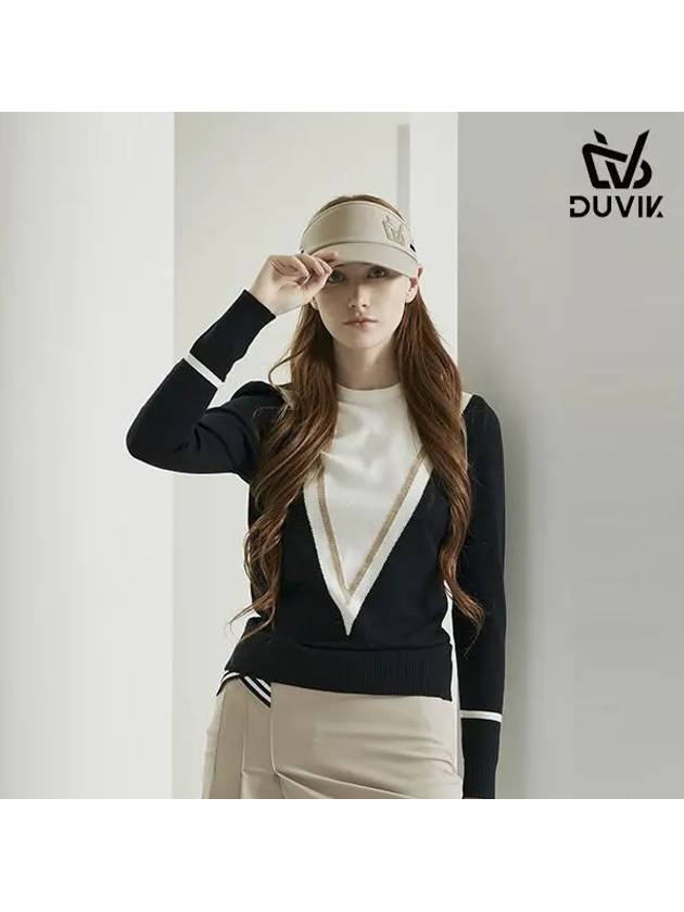 cotton block V-line color combination sweater DC3WST004 - DUVIK - BALAAN 3