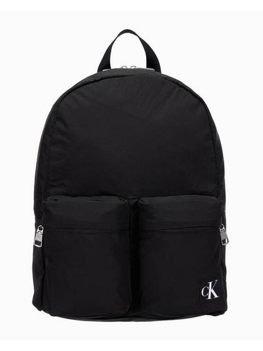 JEANS Unisex Black CKJ City Nylon Two Pocket CAMPER Campus Backpack HH3946 001 - CALVIN KLEIN - BALAAN 1