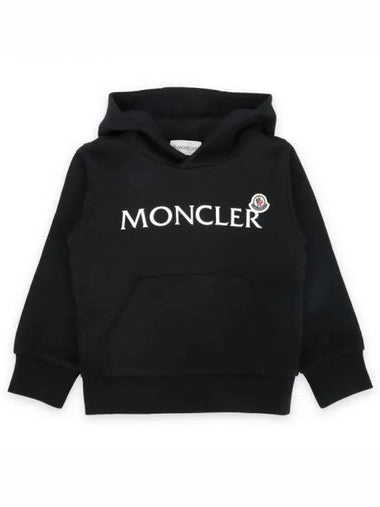 Kids Lettering Logo Wappen Hood Sweatshirt Black 8G00008 899PS 999 8 10A 1107927 - MONCLER - BALAAN 1