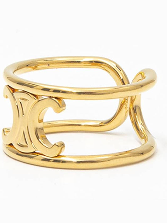 Triomphe Logo Ring Gold - CELINE - BALAAN.