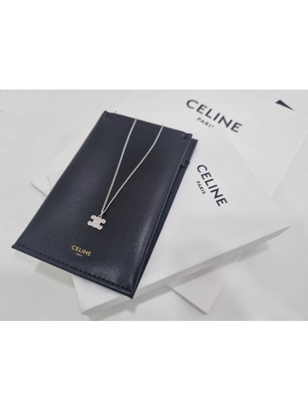 Crystal Triomphe Rhinestone Daily Necklace Silver - CELINE - BALAAN 1