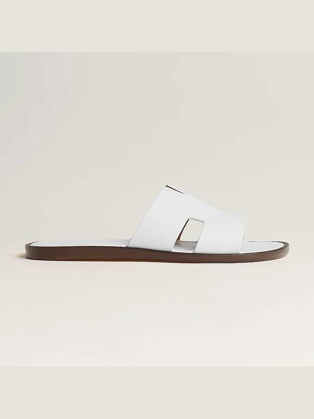 Izmir Leather Slippers Blanc - HERMES - BALAAN 4