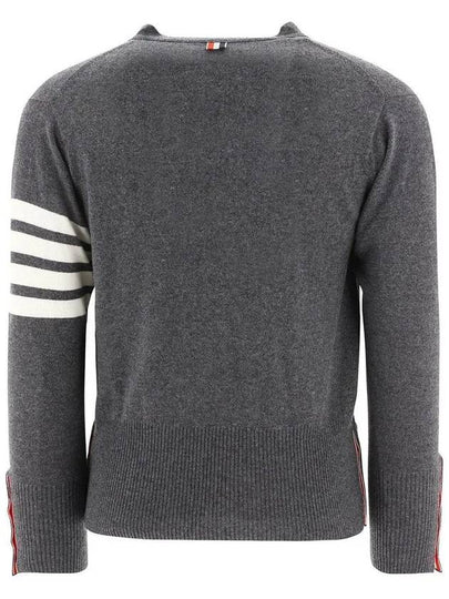 Men's Diagonal Classic Cashmere Cardigan Mid Grey - THOM BROWNE - BALAAN 2