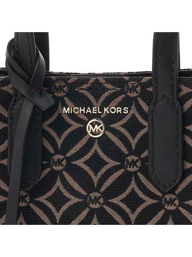 Sinclair Extra Small Jacquard Tote Bag Black Dark Camel - MICHAEL KORS - BALAAN 8