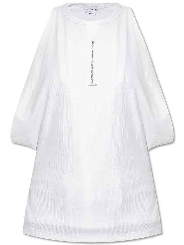 Alexander McQueen Round Neck Top, Women's, White - ALEXANDER MCQUEEN - BALAAN 1