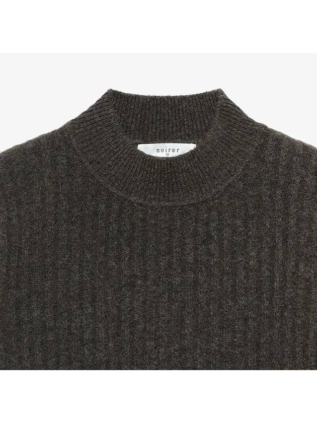 Camel Ribbed Mockneck Sweater Brown - NOIRER - BALAAN 5