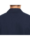 Men's Button Detail Short Sleeve Jacquard Polo Shirt Navy - FENDI - BALAAN.