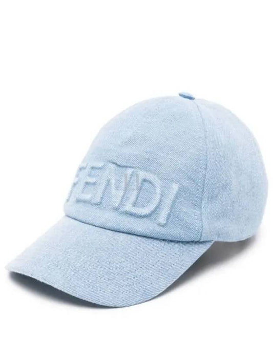 Emboss Logo Denim Ball Cap Light Blue - FENDI - BALAAN 2