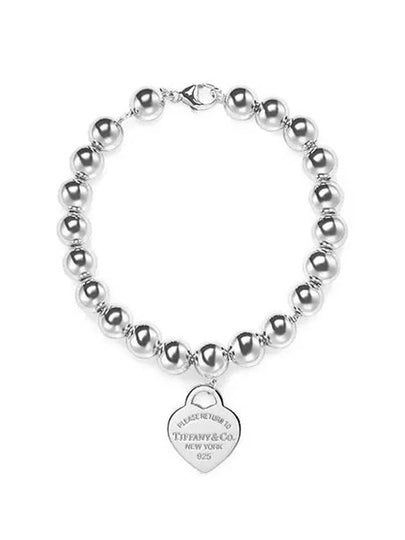 Heart Tag 8MM Bead Bracelet Silver - TIFFANY & CO. - BALAAN 2