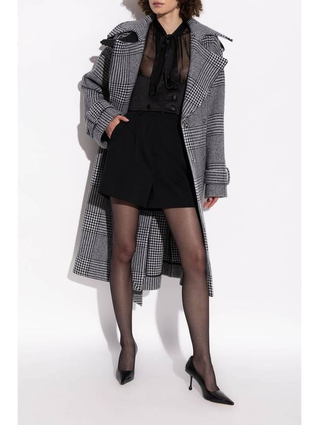 Dolce & Gabbana Coat With Check Pattern, Women's, Black - DOLCE&GABBANA - BALAAN 2