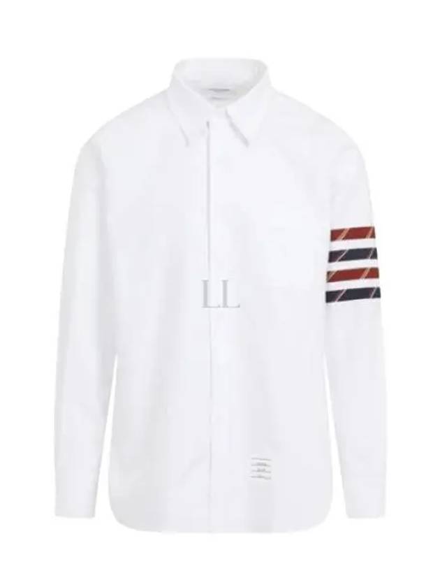 4-bar Oxford Long Sleeves Shirt White - THOM BROWNE - BALAAN 2