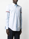 Men's Poplin Grosgrain Armband Classic Long Sleeve Shirt Blue - THOM BROWNE - BALAAN 3