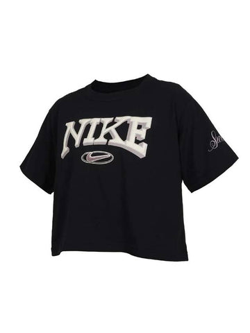 Sportswear Loose Crop Short Sleeve T-Shirt Black - NIKE - BALAAN 1