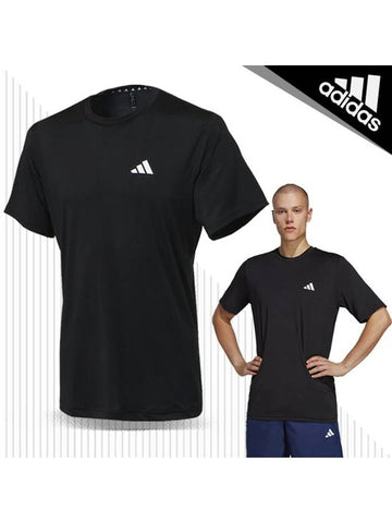 Train Essential Stretch Short Sleeve IC7413 Black R - ADIDAS - BALAAN 1