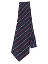 100 silk navy red striped pattern tie - CELINE - BALAAN 3