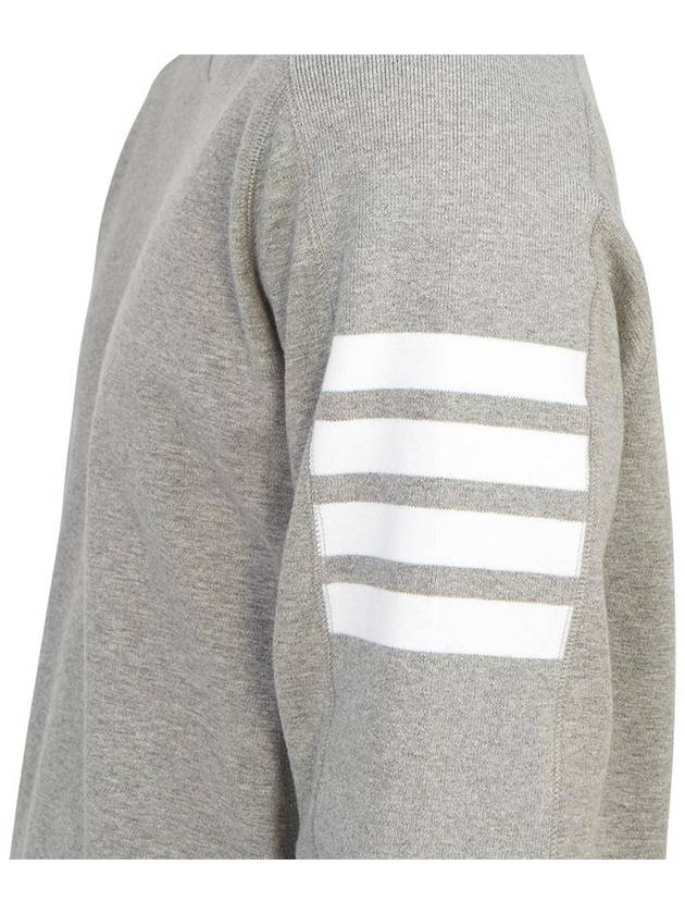 4-Bar Striped Cotton Long Sleeve T-Shirt Light Grey - THOM BROWNE - BALAAN 9