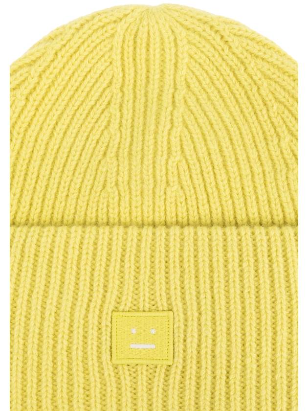 Small Face Patch Beanie Yellow Unisex - ACNE STUDIOS - BALAAN 4