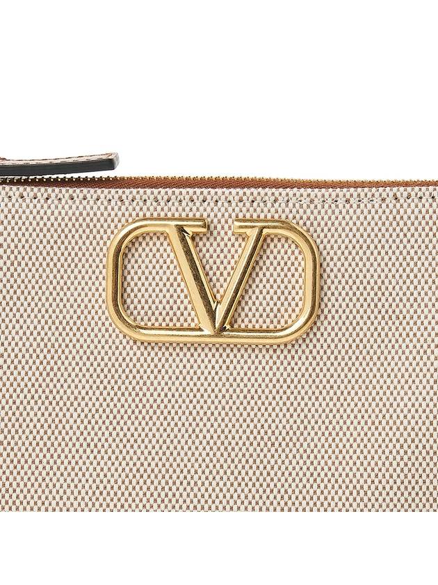 V Logo Signature Pouch Bag Beige Brown - VALENTINO - BALAAN 7