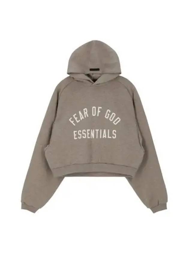 FEAR OF GOD ESSENTIALS Essential Fleece Crop Hoodie Heather Gray - FEAR OF GOD ESSENTIALS - BALAAN 1