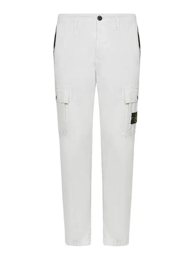 Men's Wappen Patch Slim Cargo Straight Pants White - STONE ISLAND - BALAAN 2