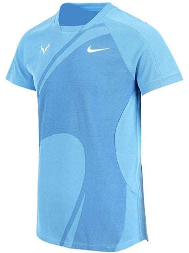 Court Rapha Dri Fit Adv Tennis Short Sleeve T-Shirt Blue - NIKE - BALAAN 1