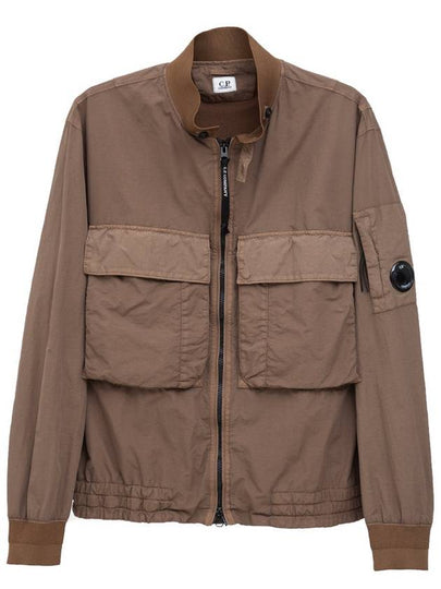 Flat Nylon Zip-Up Jacket Brown - CP COMPANY - BALAAN 2